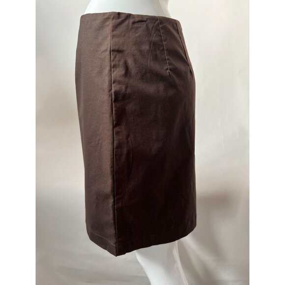 Gap Stretch Chocolate Brown Pencil Skirt With Back Zipper Closure - Picture 3 of 14